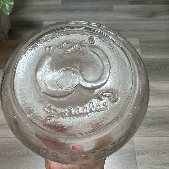 Vintage 3 Cent Deposit Milk Glass Bottle Duraglas 1 Quart Clear  8.5” Farmhouse - Picture 7 of 14